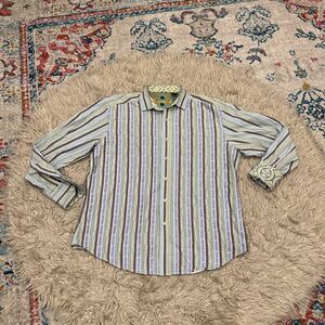 Robert Graham button down striped shirt XL